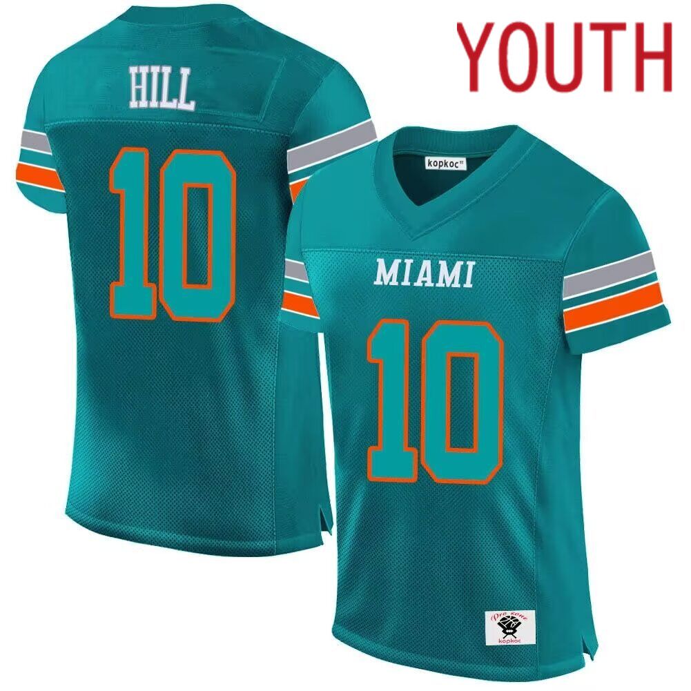 Youth Miami Dolphins 10 Hill green 2024 Nike Vapor Limited NFL throwback Jersey